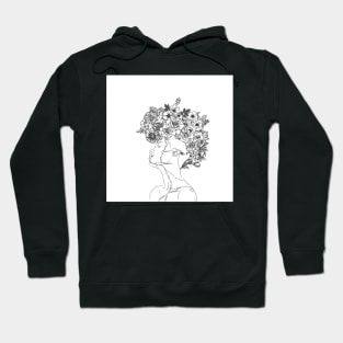 Broken Machine Lady with Flowers Hoodie